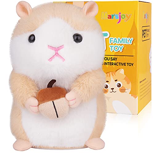 Hamster Talking Pet Toy Repeat What You Say Robot Plush Stuffed Animal Interactive , Electronic Pet, Dancing and Shaking Robotic Recording Toy, Animated Toy Pet for Girls Boys Baby Kids H: 6.3"