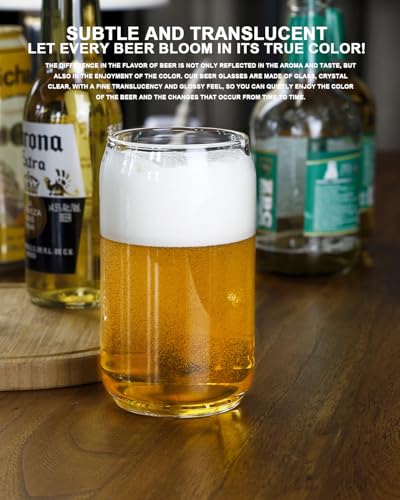 image for LUXU Beer Glass, 20 oz Can Shaped Beer Glasses Set of 2 -Craft Drinkin
