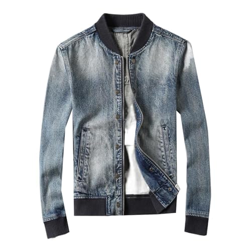 Manteau homme casual en jean GUOYUXIAO veste délavée pour le week-end