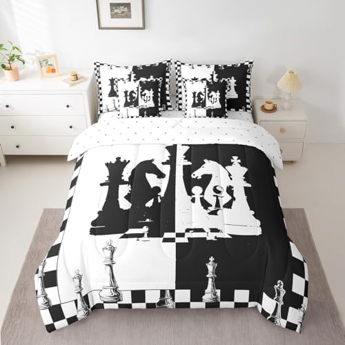 Ensemble couette échecs 7 pièces queen