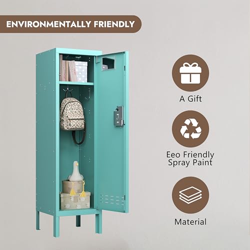 Image of BUTISOW Metal Kids Locker,Metal Cabinet Storage Lockers,Lockable for Employees with Door,54 inch Height Steel Locker,Lockable Steel Locker for Children's Room, Playroom, School,Gym