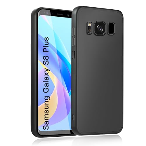 wsiiroon Handyhülle für Samsung Galaxy S8 Plus Hülle, Upgraded Kameraschutz, Stoßfest Kratzfest, Fingerabdruck, Anti-Rutsch Fallschutz Schutzhülle, Unterstützt kabelloses Laden für S8+ Hülle (Schwarz)