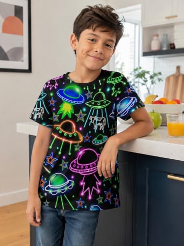 Image of uideazone Boys 3D Graphic T-Shirts Short Sleeve Crew Neck Tees 4-16Y