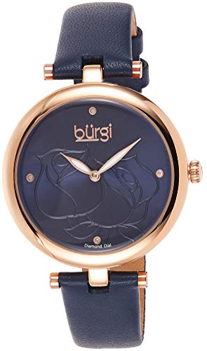 Preisvergleich Produktbild BURGI Damen Analog Quarz Uhr mit Leder Armband BUR151BU