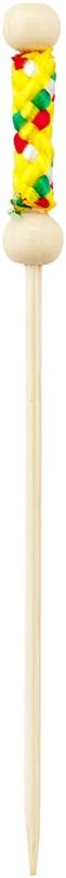 Restaurantware 4 Inch Decorative Skewers 1000 Braided Design Decorative Bamboo Skewers - Sharp Point Sturdy Yellow Bamboo Decorative Picks For Appetizers Or Garnishes