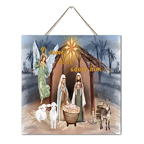 Placa de madera con escena de Navidad para regalar en fiestas 3