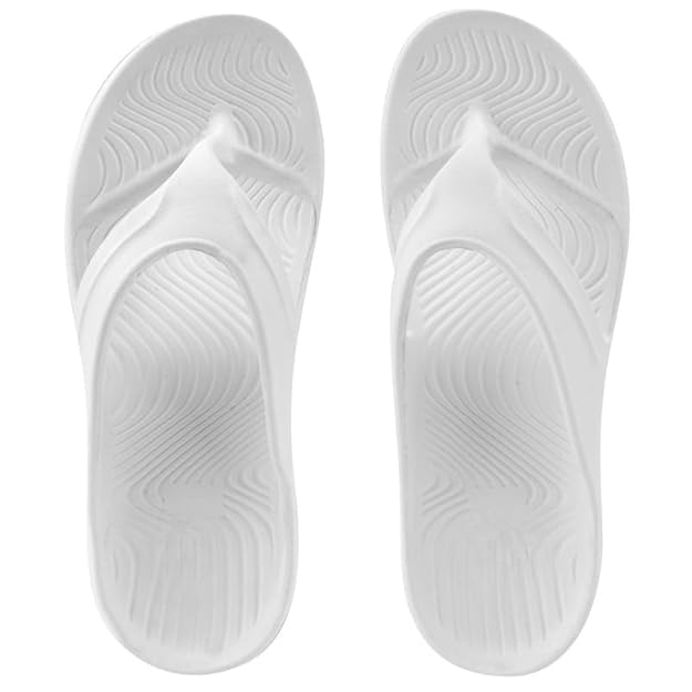 GIOTORENT Slides Slippers for Men Stylish|Comfortable|Soft|Lightweight|Anti-Skid|Flip-Flops|Lab Tested Organizer Room Storage Hooks |Casual|EVA Slippers|Chappals, Ideal for: Mens|Boys|(White, 4)
