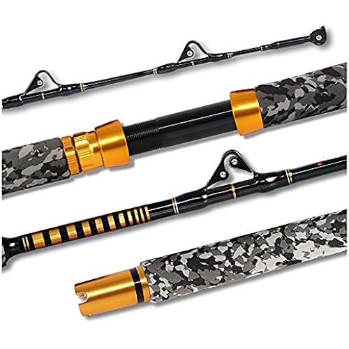 Fiblink 1-Piece Saltwater Offshore Trolling Rod 6-Feet Big Game Rod Conventional Boat Fishing Pole