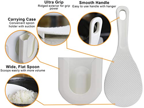 Rice Cooker Spoon Holder By Echo, Rice Cooker Spoon Case, Non-Stick Spatula For Rice Cooker With Spoon Holder, Kitchen Utensils, Rice Spatula #TOP2