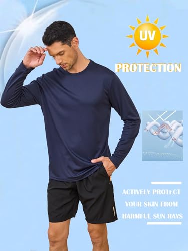 5 Pack Mens Long Sleeve Quick Dry Active Athletic T Shirt Running Gym Workout Tee Tops2