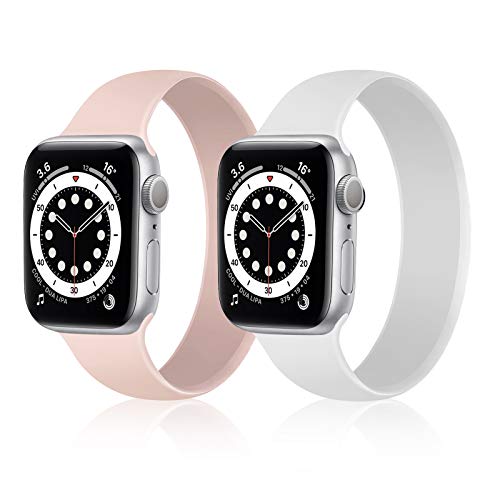 Unnite Stretchy Solo Loop Bands Compatible for Apple Watch Band 38mm 40mm 41mm 42mm 44mm 45mm 49mm, Silicone Sports Band Elastic Replacement Wristband for iWatch Series SE/8/7/6/5/4/3/2/1 Women Men