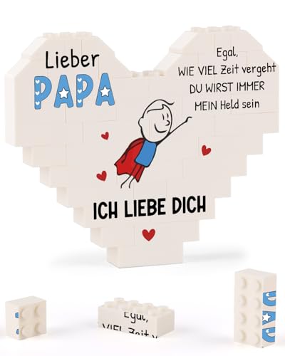 Blumuze Papa Geschenk Herzförmige Dekoschild Geschenke für Papa Papa Geschenk Geburtstag Weihnachten Geburtstagsgeschenk für Papa Beste Vater Vatertagsgeschenke Geschenkidee