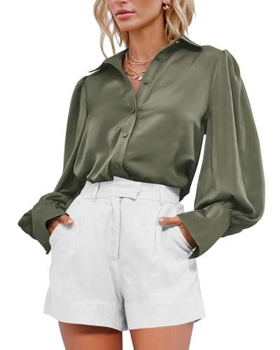 BTFBM Satin Lantern Sleeve Shirt