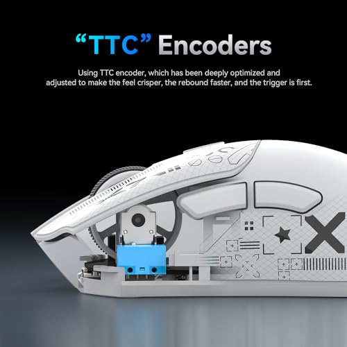 Image of ATTACK SHARK R1 Wireless Gaming Mouse,59g Lightweight Tri-mode BT5.2 /2.4GHz /Wired Computer Mice, PixArt PAW3311 18K DPI Optical Sensor,Programmable Buttons,Long Battery Life Mouse for PC /Mac (White)