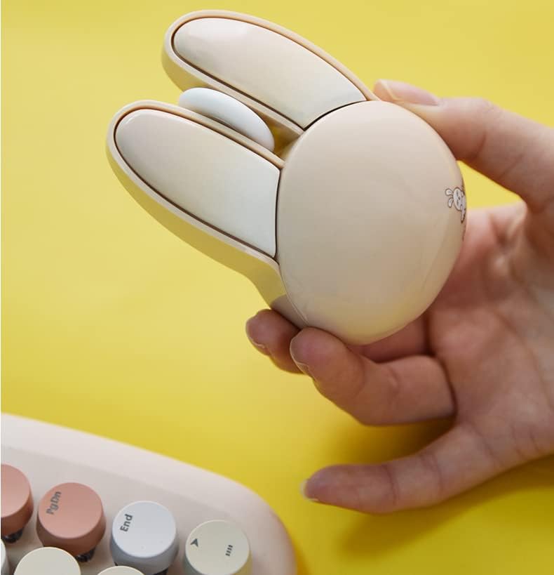 Miniatura 7 de Ratón inalámbrico con forma de conejito Kawaii, portátil, silencioso, ligero, silencioso, inalámbrico, USB, óptico, inalámbrico para PC, laptop,
