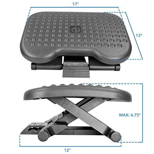 Mount-It! Ergonomic Under Desk Footrest with 3 Height Levels |Height Adjustable Tilting Foot Stool | Home Office Footrest with Massage Surface for Improved Circulation (MI-7801) - Thumbnail 7