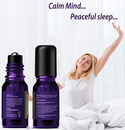 Melatonin Sleep Essential Oil Roll On Anti Stress Calming Aromatherapy Stick Blend Lavender Oil Bergamot Frankincense Destress Relaxation Stress Gifts For Women Perfect Stocking Stuffers New Miuz Usa #TOP4
