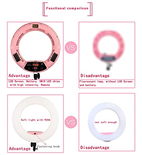 FACAZ Kamera-Foto-Video-Beleuchtungs-Kit: 48 Zentimeter Äußeres 96 W 5500 K Dimmbares LED-Ringlicht, Lichtstativ, Vine… – Bild 7