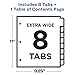 Avery Extra-Wide Dividers for 3 Ring Binders, 8 Tabs per Set, Customizable Table of Contents, Multicolor Tabs, Works Great with Sheet Protectors (11163)