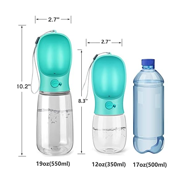 Kalimdor-Dog-Water-Bottle-Leak-Proof-Portable-Puppy-Water-Dispenser-with-Drinking-Feeder-for-Pets-Outdoor-Walking-Hiking-Travel-Food-Grade-Plastic-12oz-Blue Portable Puppy Water Dispenser