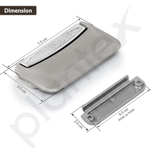 Image of Plantex Drawer Kadi /3 Inch Chest Handle for Drawer /Rectangular Cabinet Kadi /Pull-Push Kadi for Home /Office Drawer - Pack of 3 (DTK-295, Satin White & Chrome)