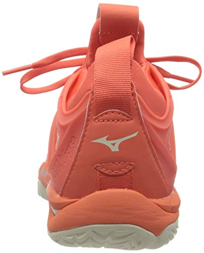 Mizuno Women\'s Wave Mirage 3 Handball Shoe, Livingcoral Snow White, 6.5