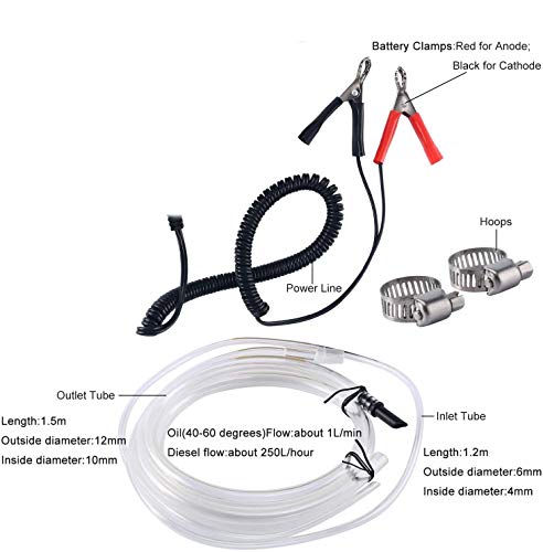 Xmsound Quick Oil Change Pump, 12V 80W Oil Diesel Fluid Pump Extractor Transfer Pump & Tubes Kit For Car, Boat, Motorbike, Truck, Rv, Atv And Other Vehicles #TOP2