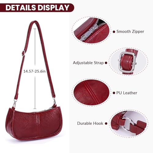 Shoulder Bags for Women Y2k Purse and Handbags Retro Studded Crossbody Bag Small Shoulder Purse Leather Hobo Handbag4