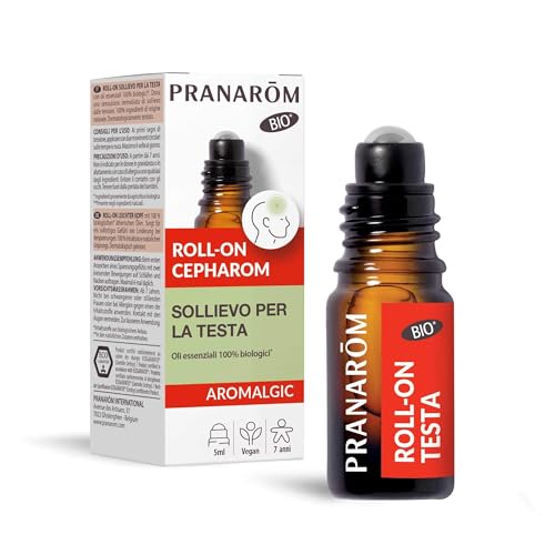 Pranarôm - Cepharom Roller - Olio Essenziale BIO – Sollievo Naturale per Testa Pesante, Tensione e Stress - 5 ml