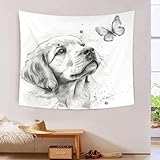 GAOYUCHUN Golden retriever Dog Dog Estampado 3D Tapices Decoración De Pared Estética Tapiz De Pared Paño De Pared Decoración Del Hogar, Decoración De Recámara Tapiz 70cmx100cm