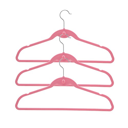 BriaUSA Cascade Hangers Pink Steel Swivel Hooks -Slim, Sturdy Saves You Extra Space - Set of 10