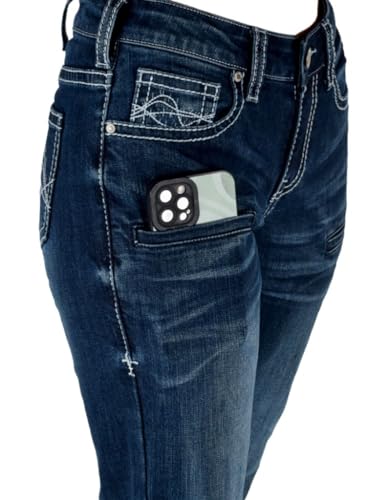 Cowgirl Tuff Western Jeans Womens Summit White Dark Wash JSUMWT3