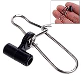 10/25/50/100 Packs Fishing Line Sinker Slide with Duo Lock Snap Heavy Duty Sinker Sliders Black Size...