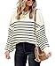 ETCYY Womens Oversized Sweaters Fall 2026 Fashion Clothes Trendy Batwing Sleeve Colorblock Striped Knit Pullover Tops,Striped Apricot,Small