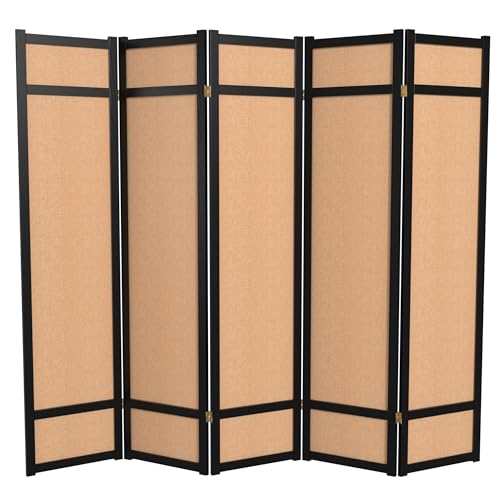 Red Lantern 6 ft. Tall Jute Shoji Screen - 5 Panel - Black by Red Lantern - Used condition - US$278.55