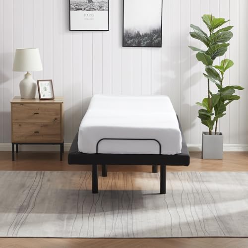 Image of Nestl Twin XL Adjustable Bed Frame with Massage and Wireless Remote, Electric Base with Head and Foot Incline, Zero Gravity, USB Ports, Under Bed LED, No Box Spring Needed