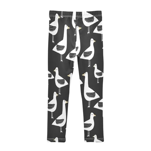 Toddler Girls Leggings Printed Yoga Pants Leggings White Black Bird for Kids2