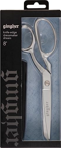 Gingher Dressmaker's Fabric Scissors - 8" Stainless Steel Shears - Sharp Knife Edge Fabric Scissors With Protective Sheath #TOP6