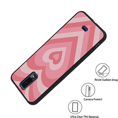 Designed For Blu View 3 View 3 (B140Dl) Case, Pink Love Heart Coffee Latte Swirl Valentines Romantic Designed For Blu Case Women Girls, Soft Silicone Case For Blu #TOP5