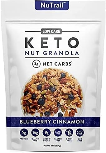 Miniatura 2 de NuTrail Keto - Granola de nueces, arándanos y canela, paquete de 2 (22 onzas cada uno, 44 onzas en total)  Bajo en carbohidratos, sin granos, sin