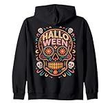 Photo Gallery halloween skull typography graphic creepy spooky felpa con cappuccio Photo Gallery halloween skull typography graphic creepy spooky felpa con cappuccio