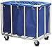 MERTNK Chariots Mobiles, Serving de Ménage Panier Charge de Buanderie Chariot Hôtel Heavy-Devoir Avec Roues Silencieuses, Sacs, Cadre En Acier Inoxydable, Support 200 Kg/Blue/90 * 65 * 80Cm