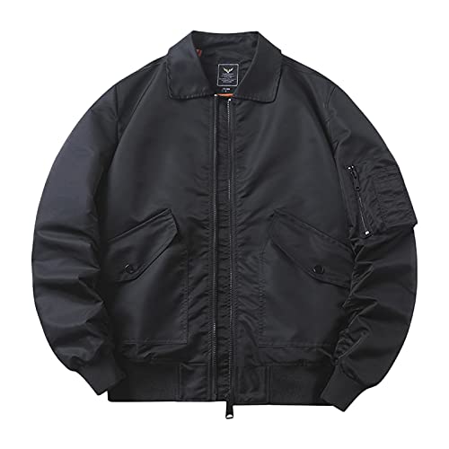 Veste bomber homme bleu marine avec fermeture éclair et poches veste de loisirs chaude en taille L