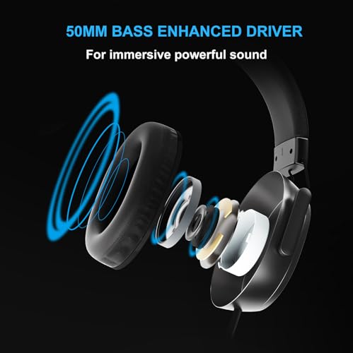 Image of FOXXRAY BA-68 Gaming Headset for PC, Lightweight Over-Ear Headphone with mic, 50MM Dynamic Drivers, 3.5mm Audio Jack, Soft Memory Foam Cushion, Removable Microphone