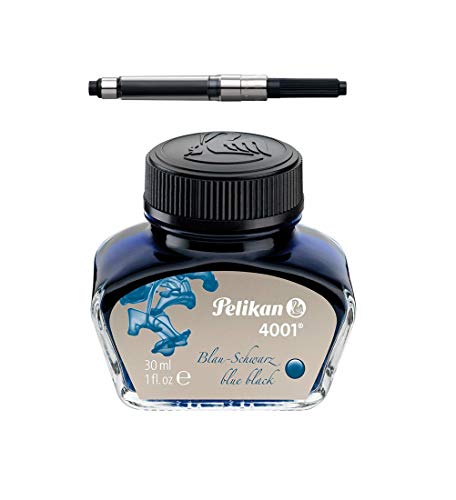 Pelikan 301028 Tintenglas Tinte 4001, 30 ml, 1 Stück, blau/schwarz (blau/schwarz + 1 Converter)