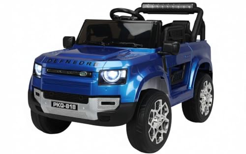 Image of Kids Defender Car 4X4 Heavy Duty 12V Electric Ride On Car for Baby with Remote Control (1-7Yrs) Kids Battery Operated Ride On (Blue)