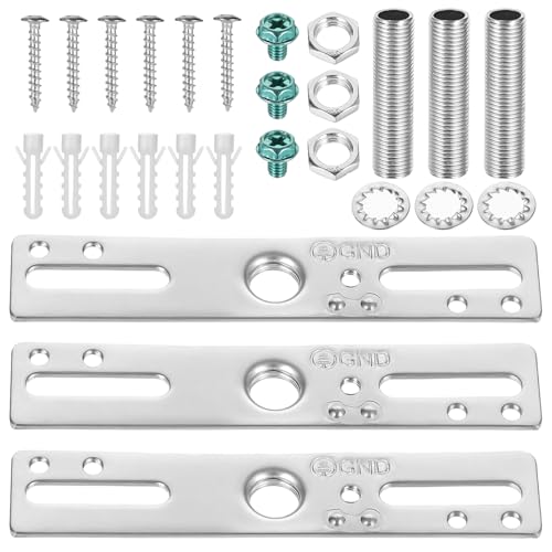 3 Pack Ceiling Light Fixture Mounting Bracket Kit 4 Inch Light Crossbar Mounting Bracket Universal Lamp Fixture Hardware Set Lighting Crossbar Kit for Chandelier Wall Lights with Screws