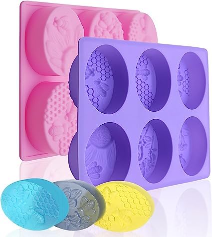 MoldBerry Silicone Soap Mold | 6 Cavity Honey Bee Soap Making Mould | Beehive Design Soap Mold | 3D Honeycomb Soap Mould for Handmade Soaps, Lotion Bar, Soap Bars, Bath Bombs (Multicolor – PK1)-image-23
