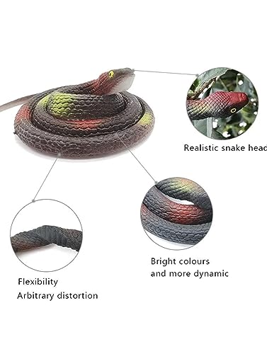 Image of AGC Fake Lizard & Snake Combo Toys | Realistic Rubber Chipkali & Snake Prank Toy | Scary Prank Gadget for Kids & Adults | Real Looking Reptile Toy for Fun & Decoration (Pack of 1 Lizard + 1 Snake)
