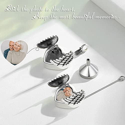 EUDORA Sterling Silver Urn Necklace for Ashes for Women Men, Ash Pendant for Human Cat Dog Ashes, Necklace for Ashes of Loved One Dad Mom Papa Pet Cremation Souvenir Jewelry for Funeral, 20inch3